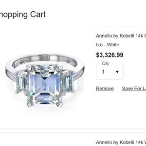 4.1 TGW Moissanite engagement ring